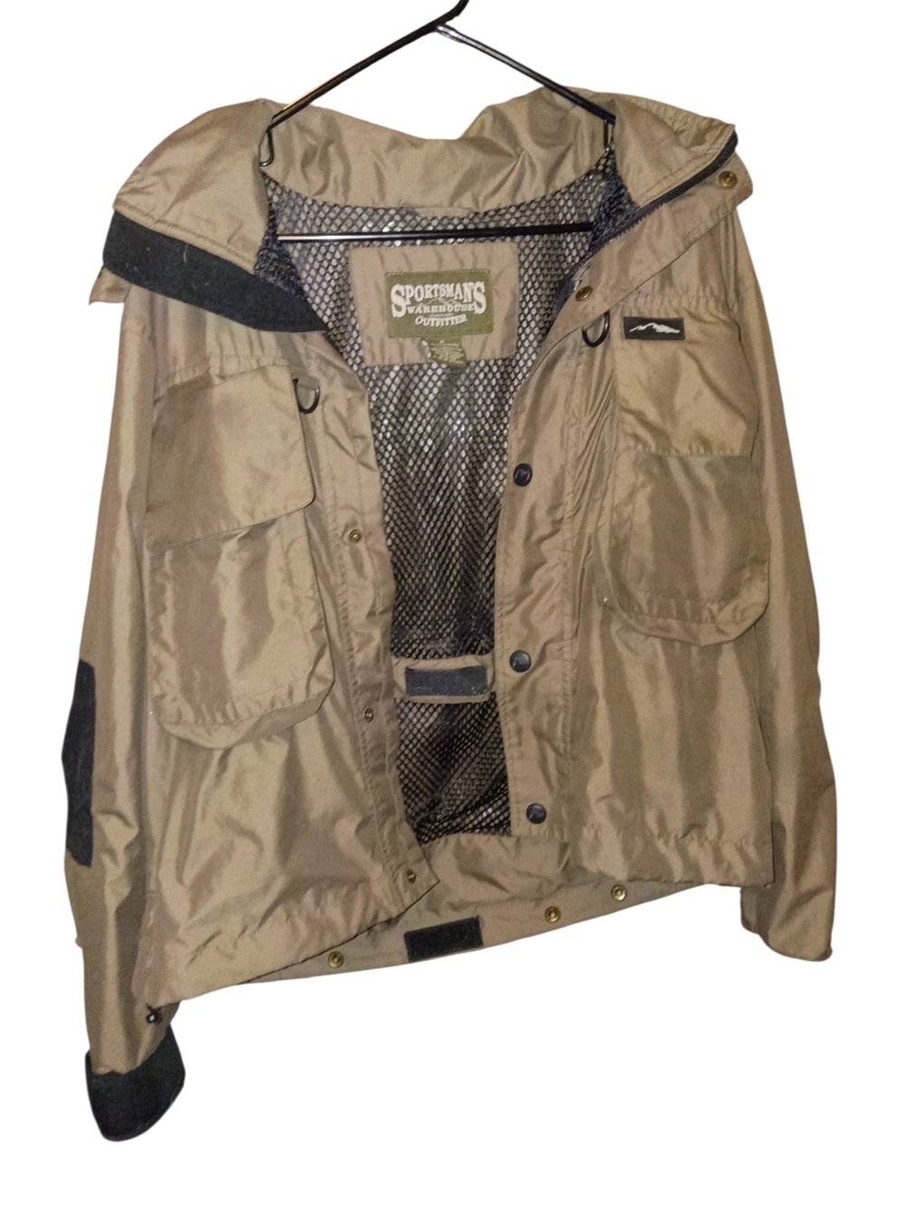 Sportsmans Warehouse Hunting Fishing Wading Jacket W/ Mesh Game Bag Huge Pockets